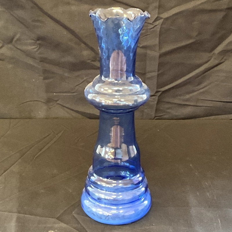 Vintage Blue Beehive Base Glass Bud Vase