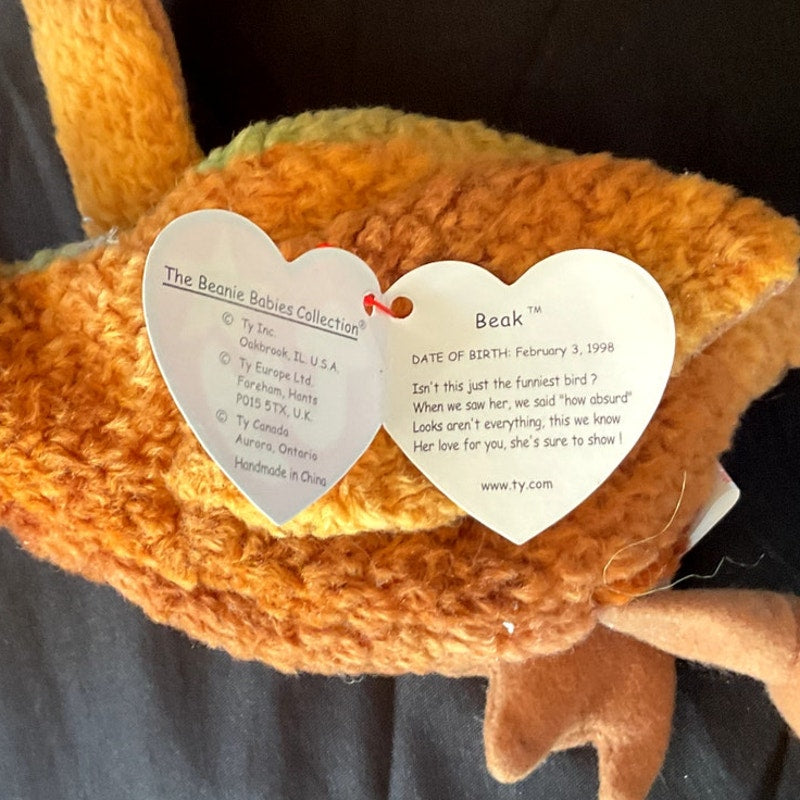 Vintage TY Beanie Baby - "Beak," 1998