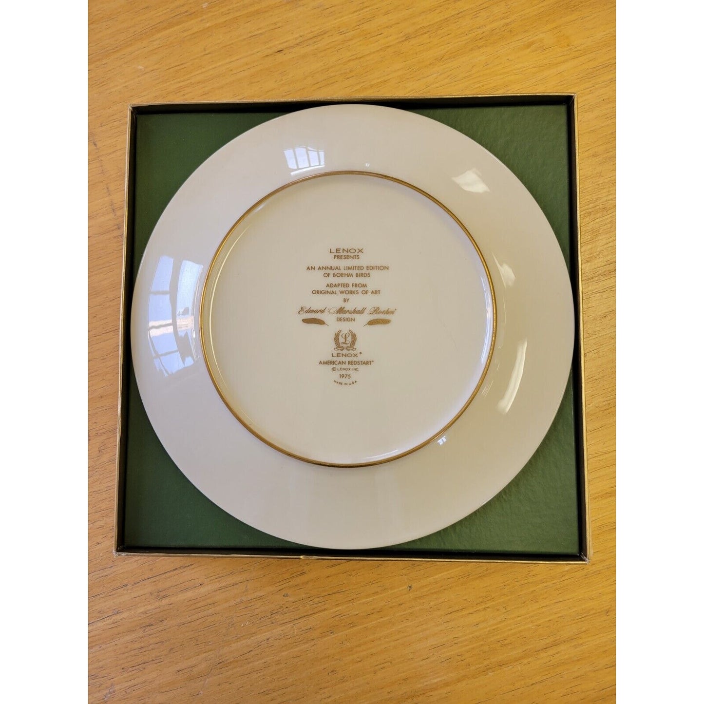 Lenox Boehm Bone China Collectable American Redstart Plate