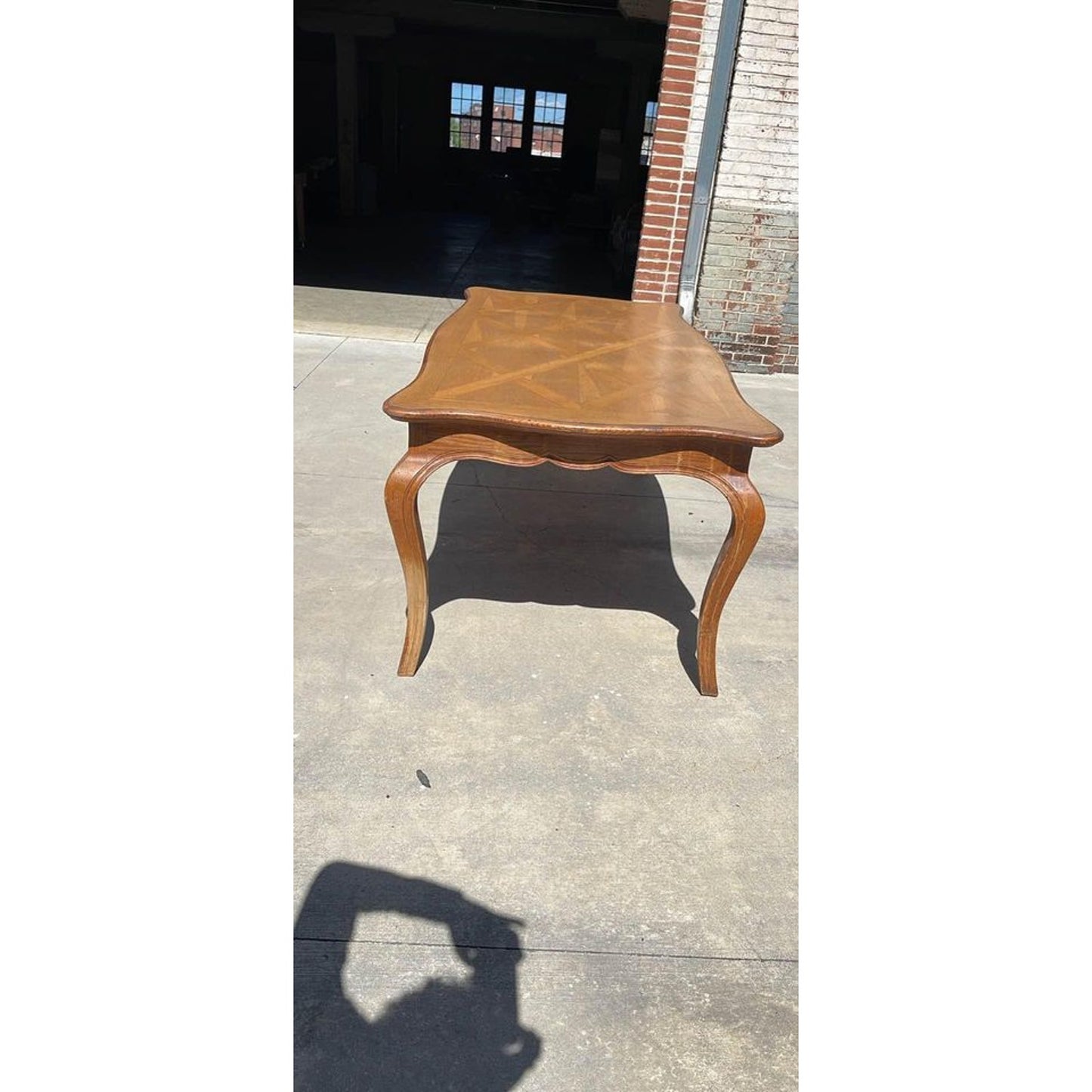 Italian Walnut Country Parquet Inlay Dining Table