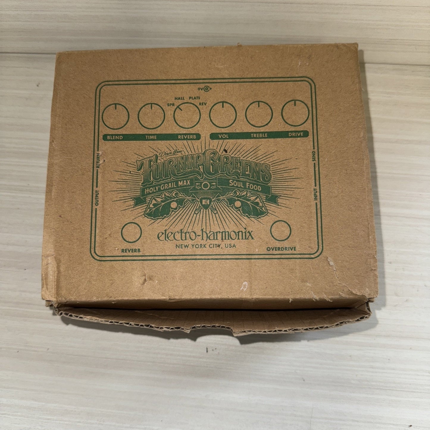 Electro-Harmonix Turnip Greens Overdrive Reverb Pedal w/ Box & Power Supply