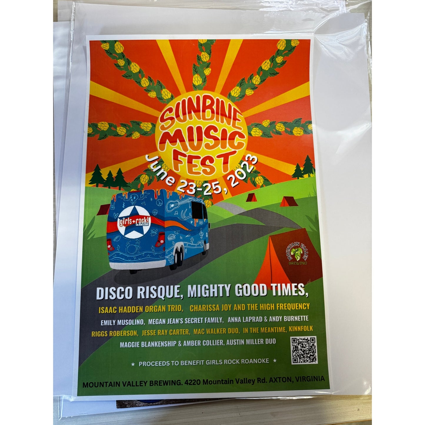 18" x 12"-Sunbrine Music Fest06-23-23 - 06-25-23-Axton, VA-Festival Poster