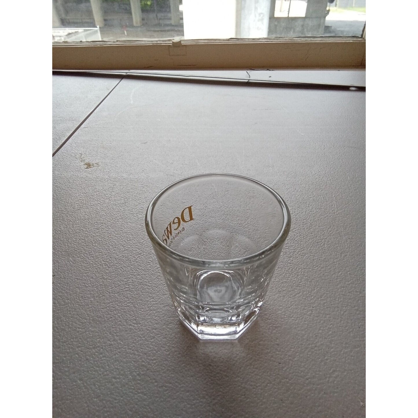 Dewars Blended Scotch Whisky Shot Glass Barware Heavy Bottomed Glass EUC