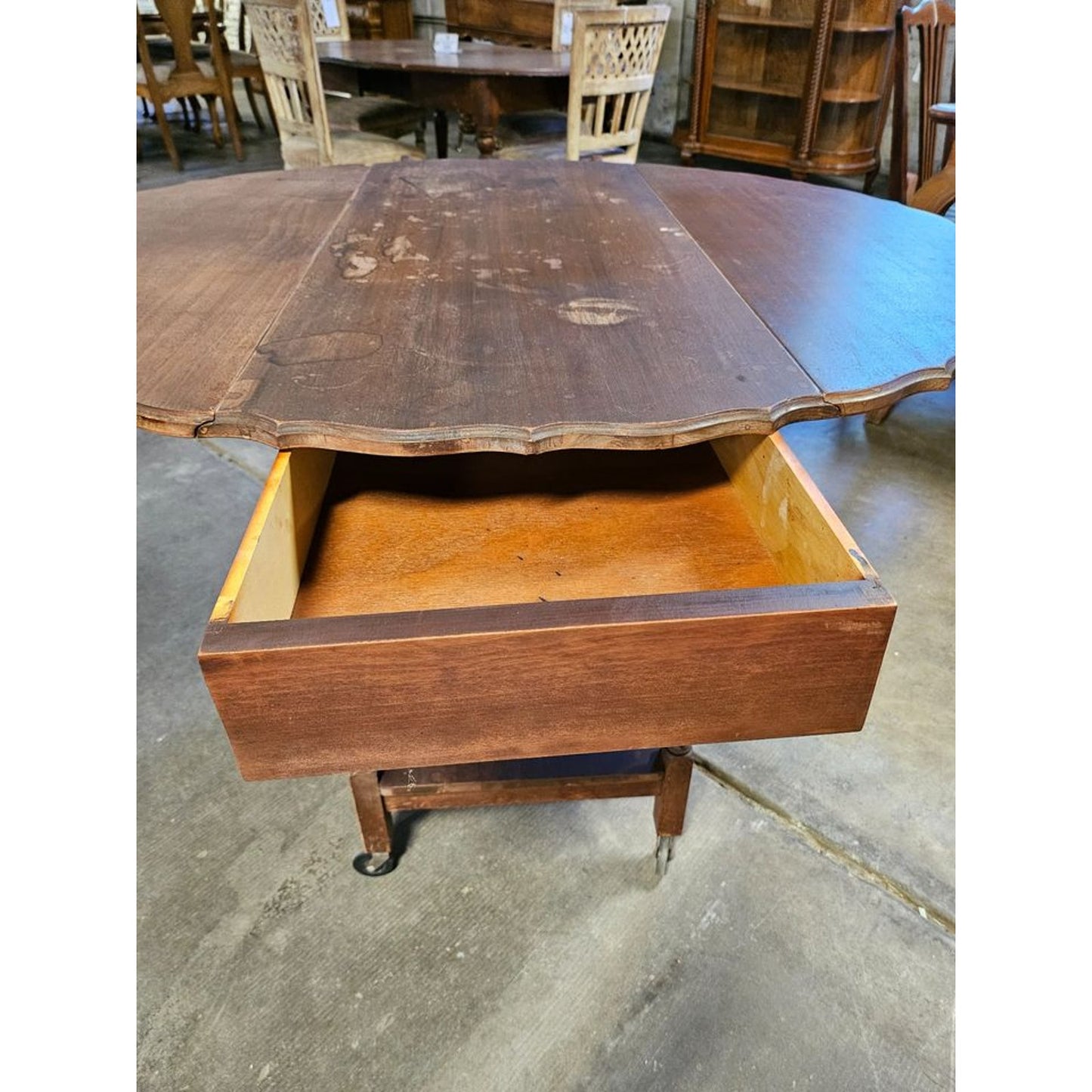 Vintage 3 Tier Walnut Drop Leaf Bar/Tea Cart