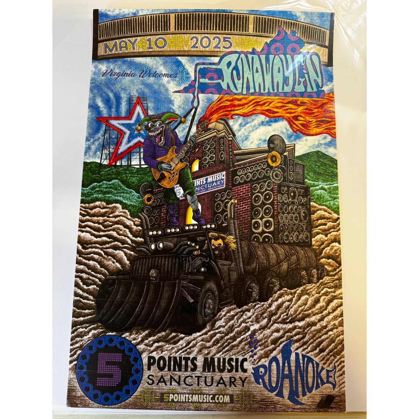 17" x 11"-Runaway Gin-5 Points Music Sanctuary-05-10-25-Rke, Va-Concert Poster