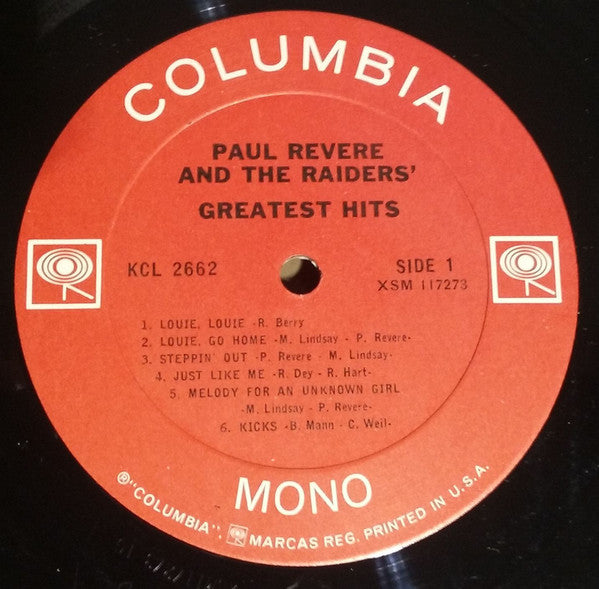 Paul Revere & The Raiders : Greatest Hits (LP,Compilation,Stereo,Mono)