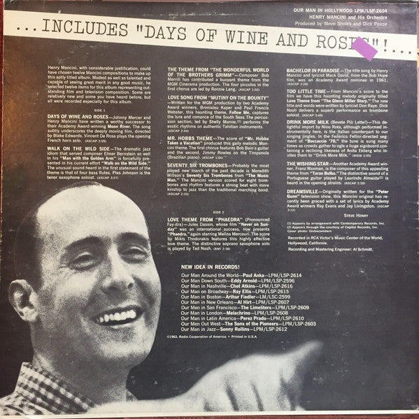 Henry Mancini : Our Man In Hollywood (LP,Album,Mono)