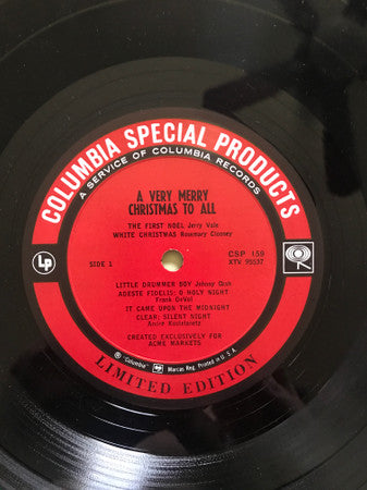 Various : A Very Merry Christmas To All (LP,Compilation,Limited Edition,Mono)