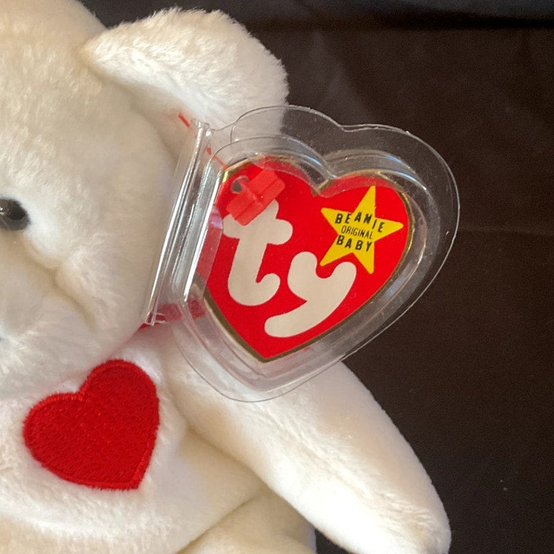 (Rare) Vintage + Collectible TY Beanie Baby - "Valentino," 1994, w Errors