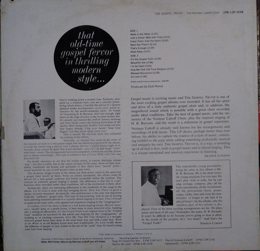 Norman Luboff Choir : The Gospel Truth (LP,Album,Mono)