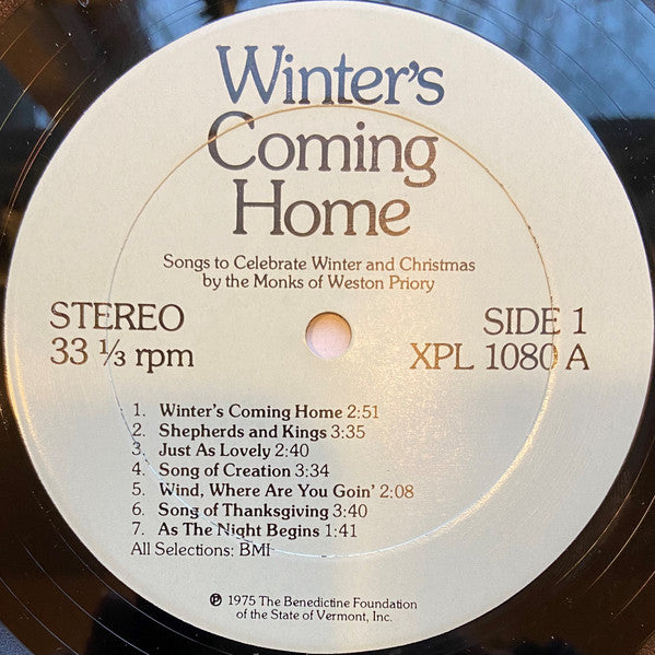 The Monks Of Weston Priory : Winter's Coming Home (LP)