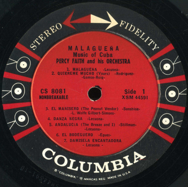 Percy Faith & His Orchestra : Malagueña (Music Of Cuba) (LP,Album,Stereo)