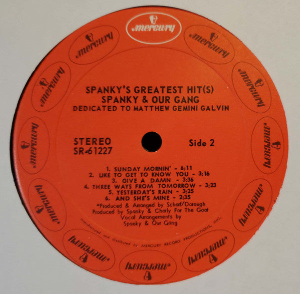 Spanky & Our Gang : Spanky's Greatest Hit(s) (LP,Compilation,Reissue,Stereo)