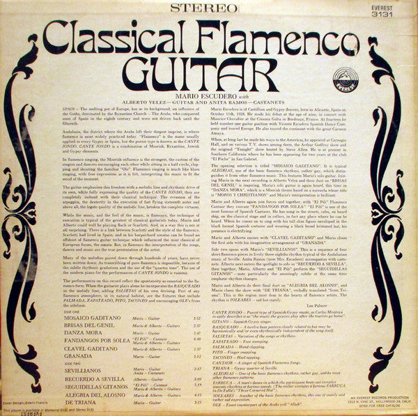 Mario Escudero : Classical Flamenco Guitar (LP,Stereo)
