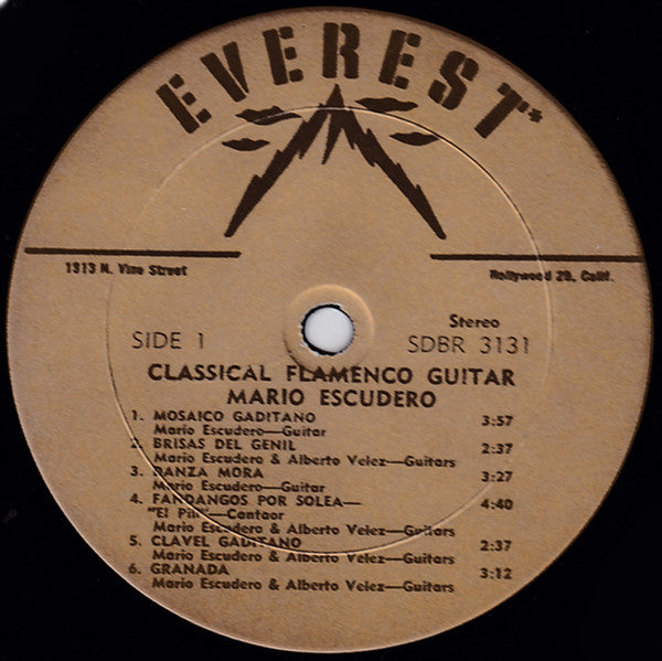 Mario Escudero : Classical Flamenco Guitar (LP,Stereo)