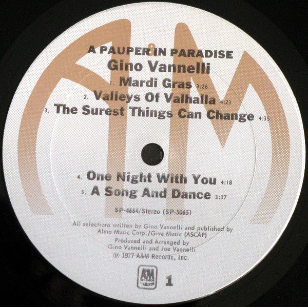 Gino Vannelli : A Pauper In Paradise (LP,Album)