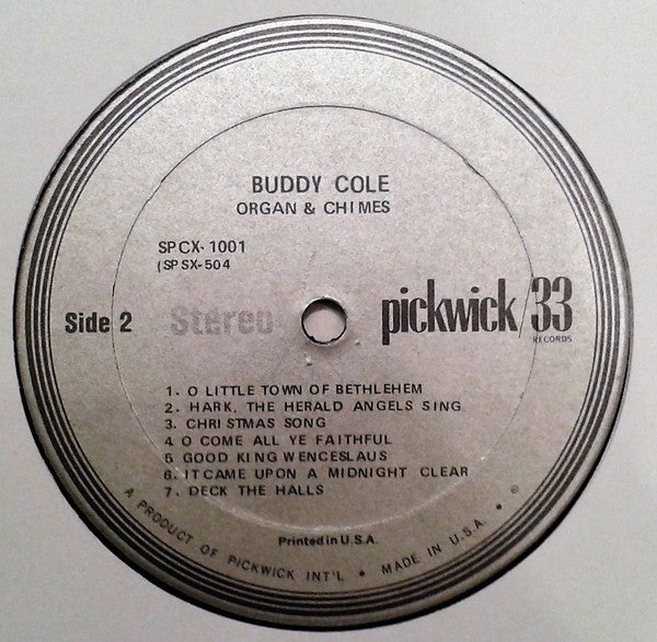 Buddy Cole : Christmas Organ & Chimes (LP,Reissue,Stereo)