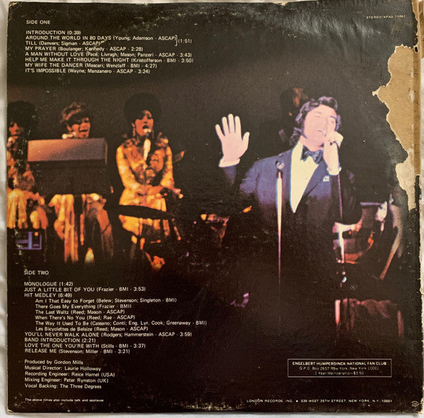 Engelbert Humperdinck : Englebert Humperdinck Live At The Riviera, Las Vegas (LP,Club Edition,Misprint,Stereo)