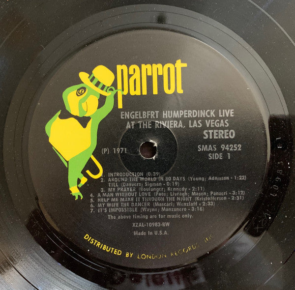 Engelbert Humperdinck : Englebert Humperdinck Live At The Riviera, Las Vegas (LP,Club Edition,Misprint,Stereo)