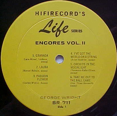 George Wright (2) : Encores Vol. II (LP,Stereo)