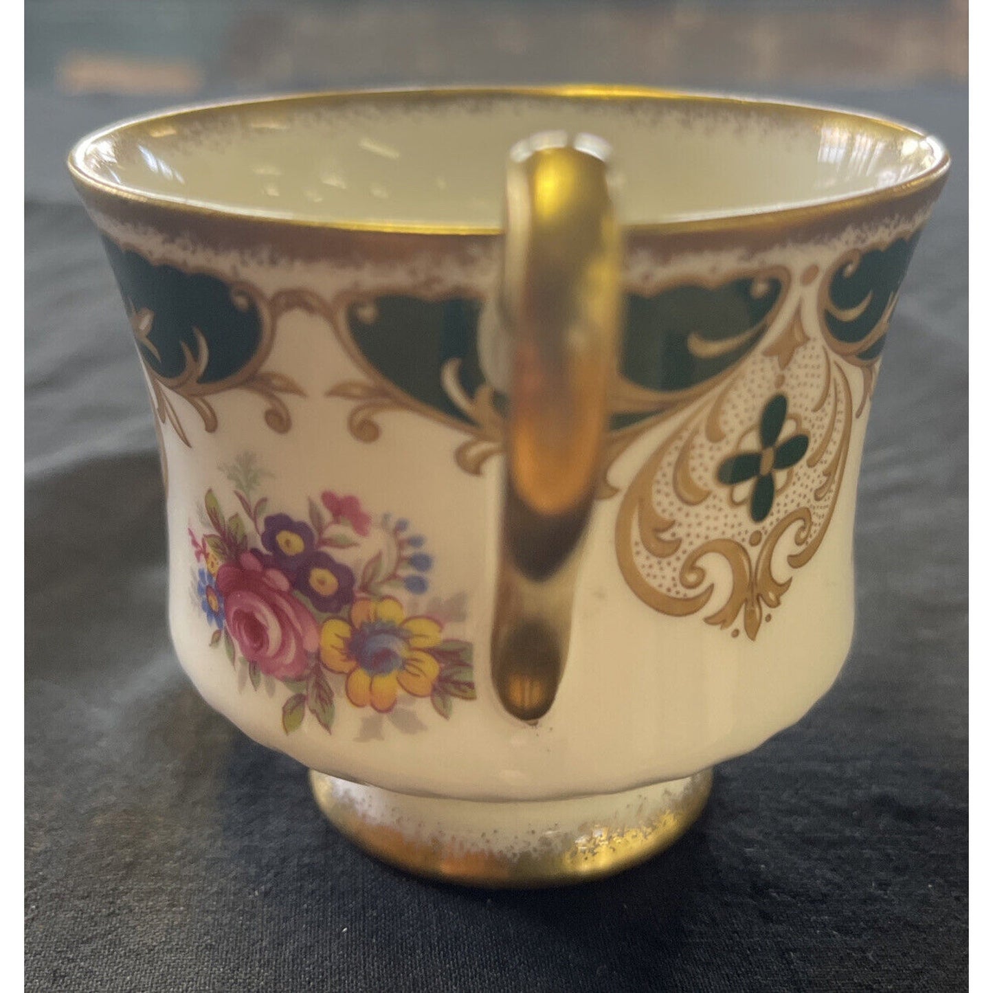 Abbeydale Hand Painted Floral Pattern Coffee Cup and Saucer circa 1960's