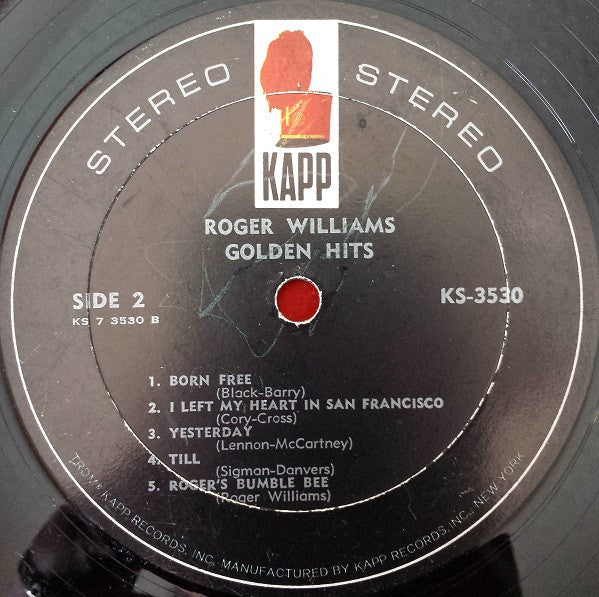 Roger Williams (2) : Golden Hits (LP,Compilation,Stereo)