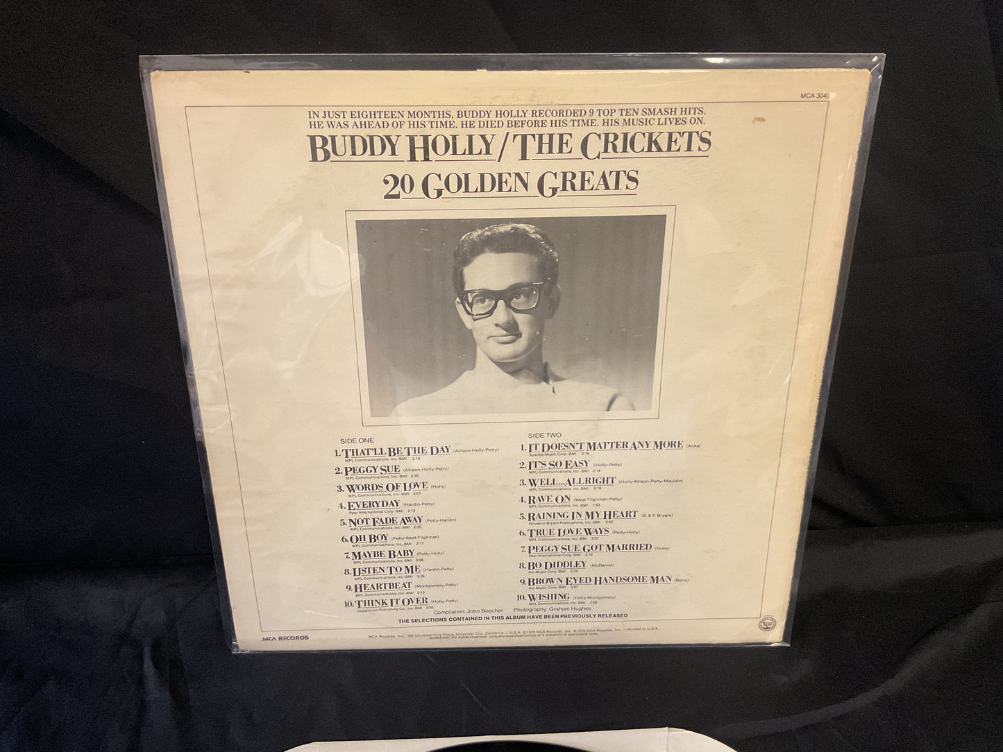 Buddy Holly / The Crickets (2) : 20 Golden Greats (LP,Compilation,Stereo)