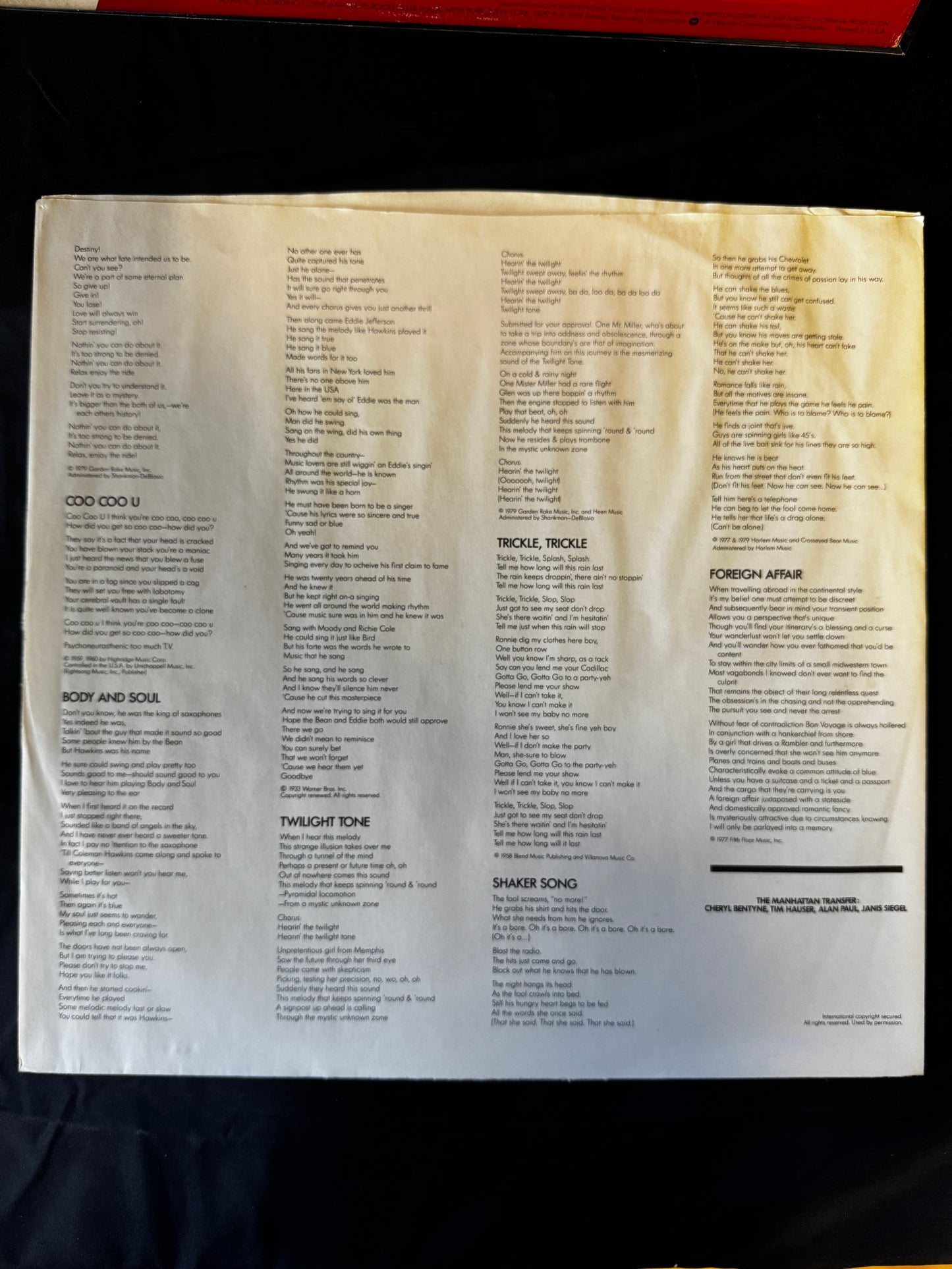 The Manhattan Transfer : Extensions (LP,Album,Stereo)