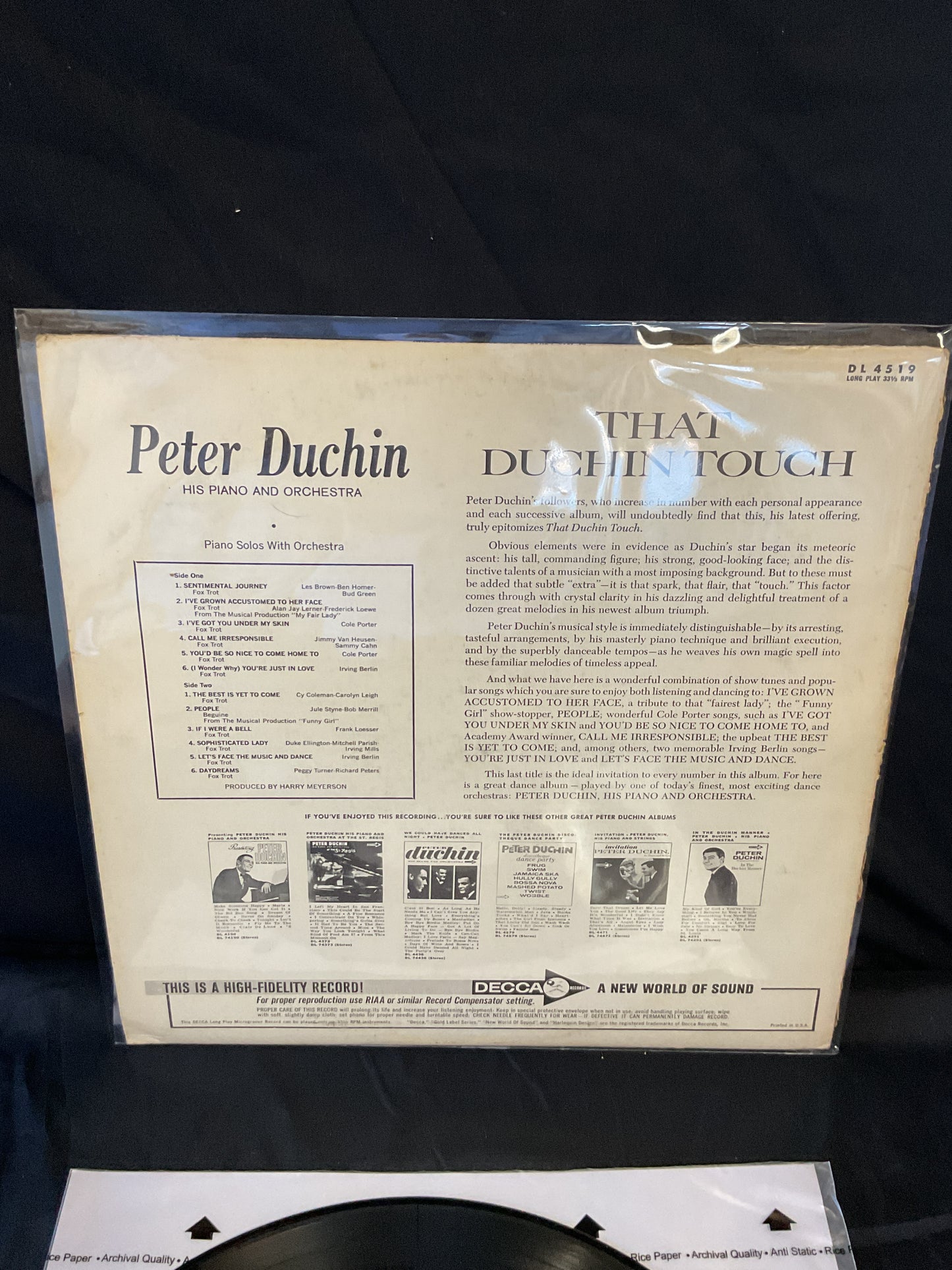 Peter Duchin And His Orchestra : That Duchin Touch (LP,Stereo)