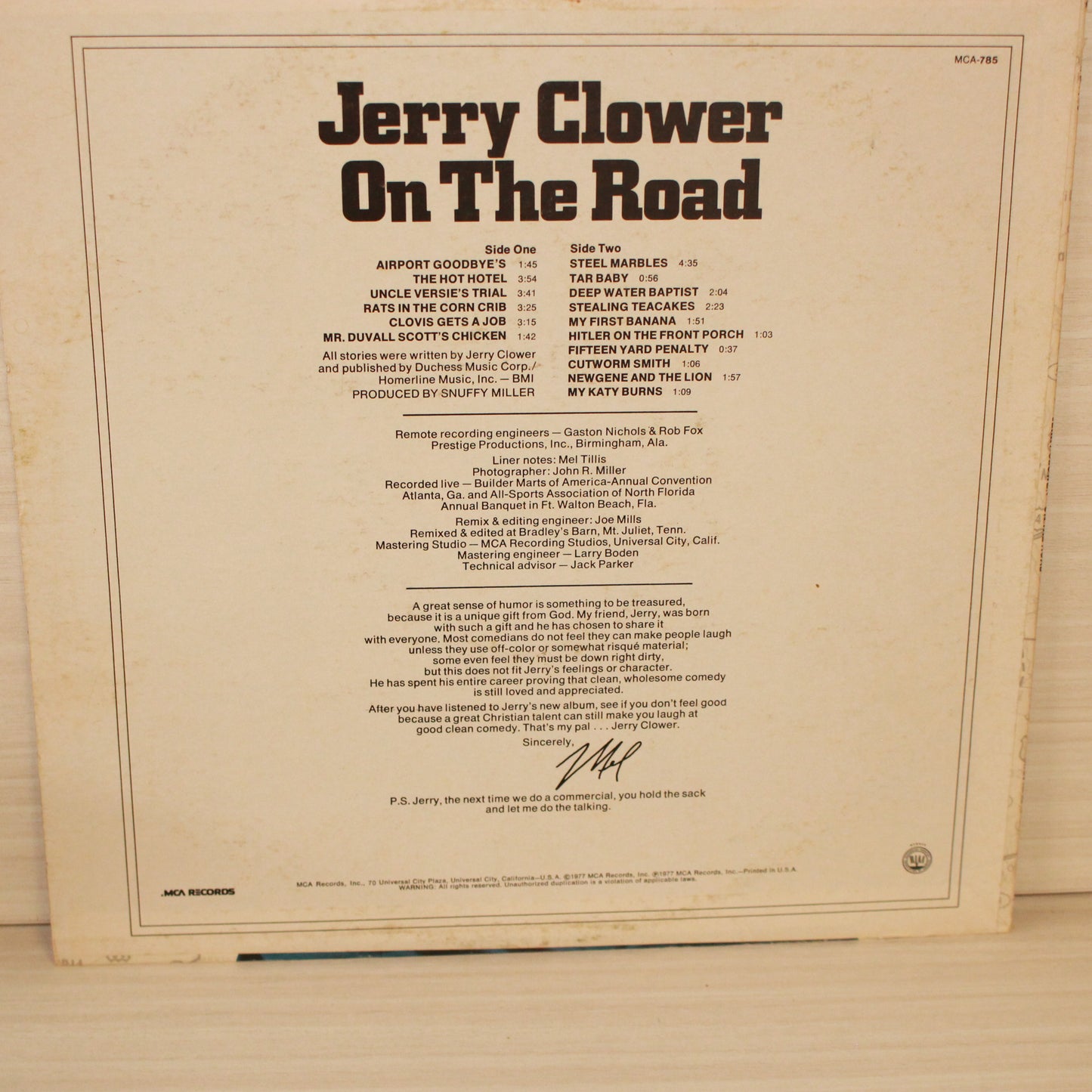 Jerry Clower : On The Road (LP,Album,Stereo)