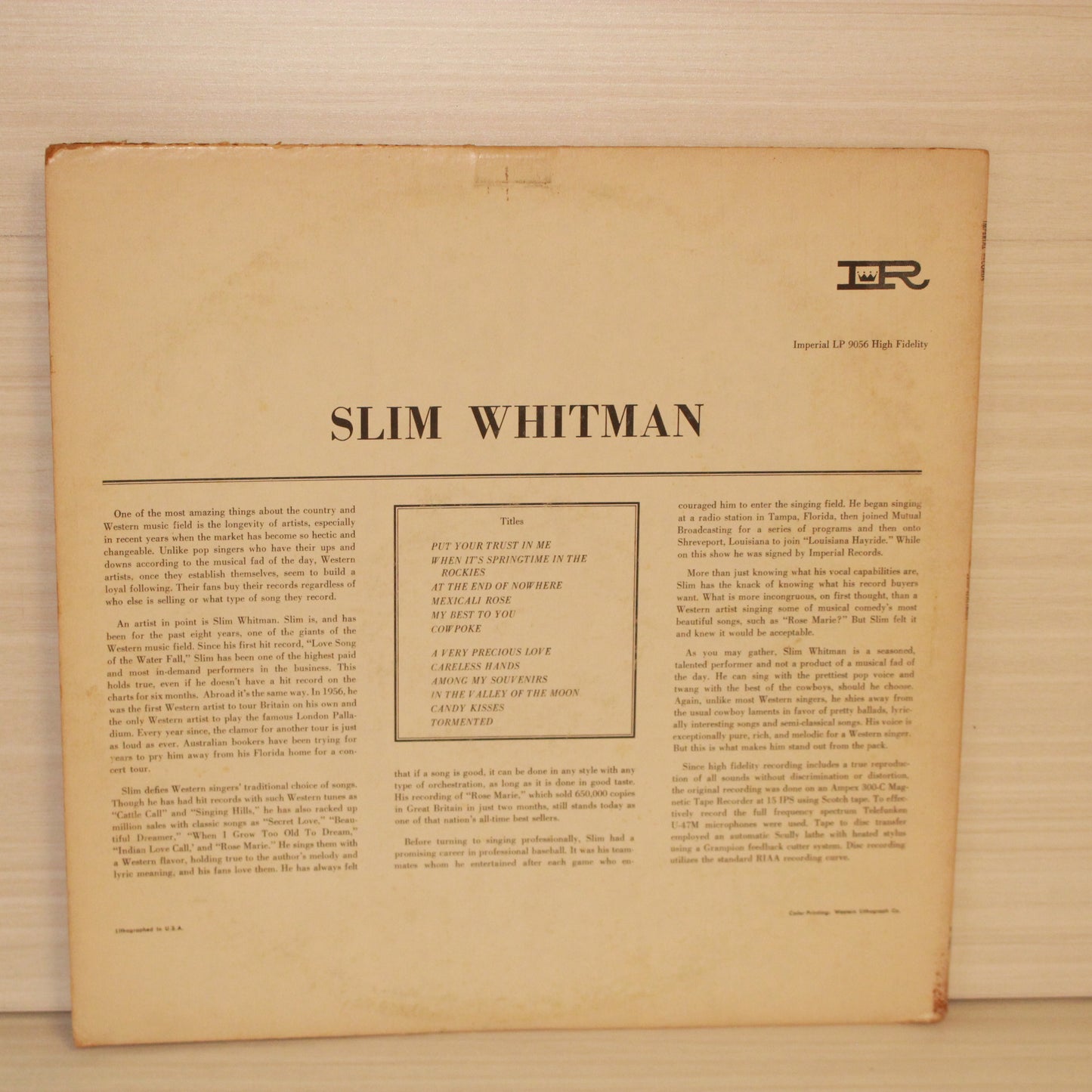 Slim Whitman : Slim Whitman (LP,Mono)