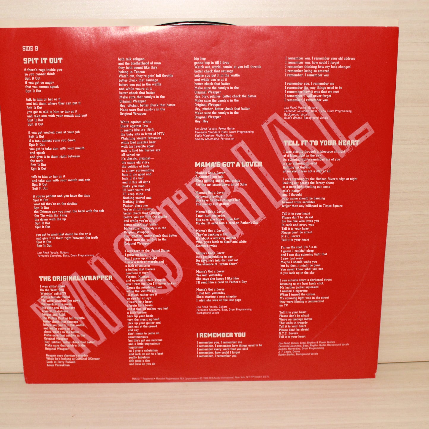 Lou Reed : Mistrial (LP,Album,Stereo)