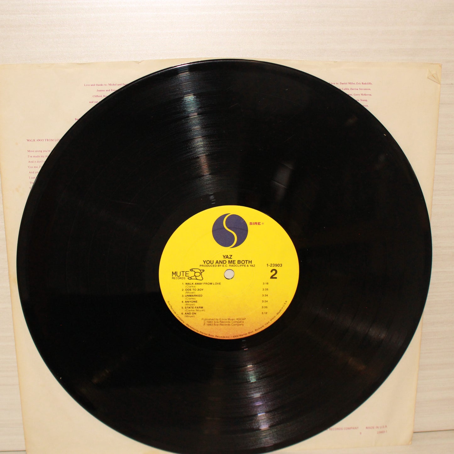 Yazoo : You And Me Both (LP,Album,Stereo)