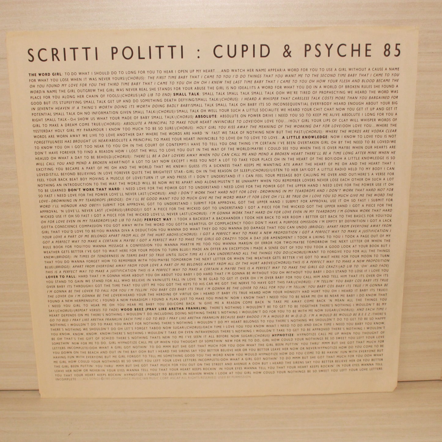 Scritti Politti : Cupid & Psyche 85 (LP,Album)