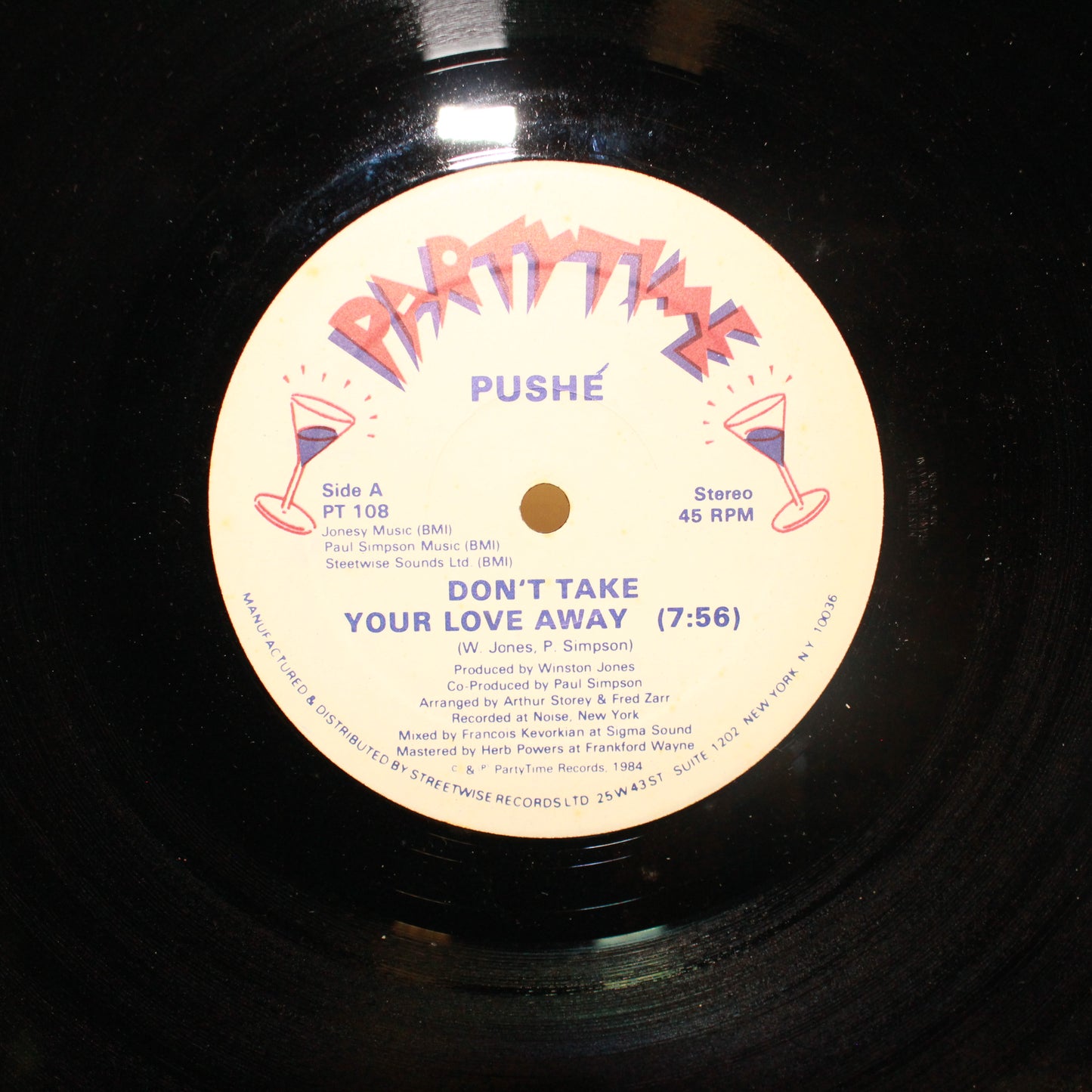 Pushé : Don't Take Your Love Away (12",45 RPM,Stereo)