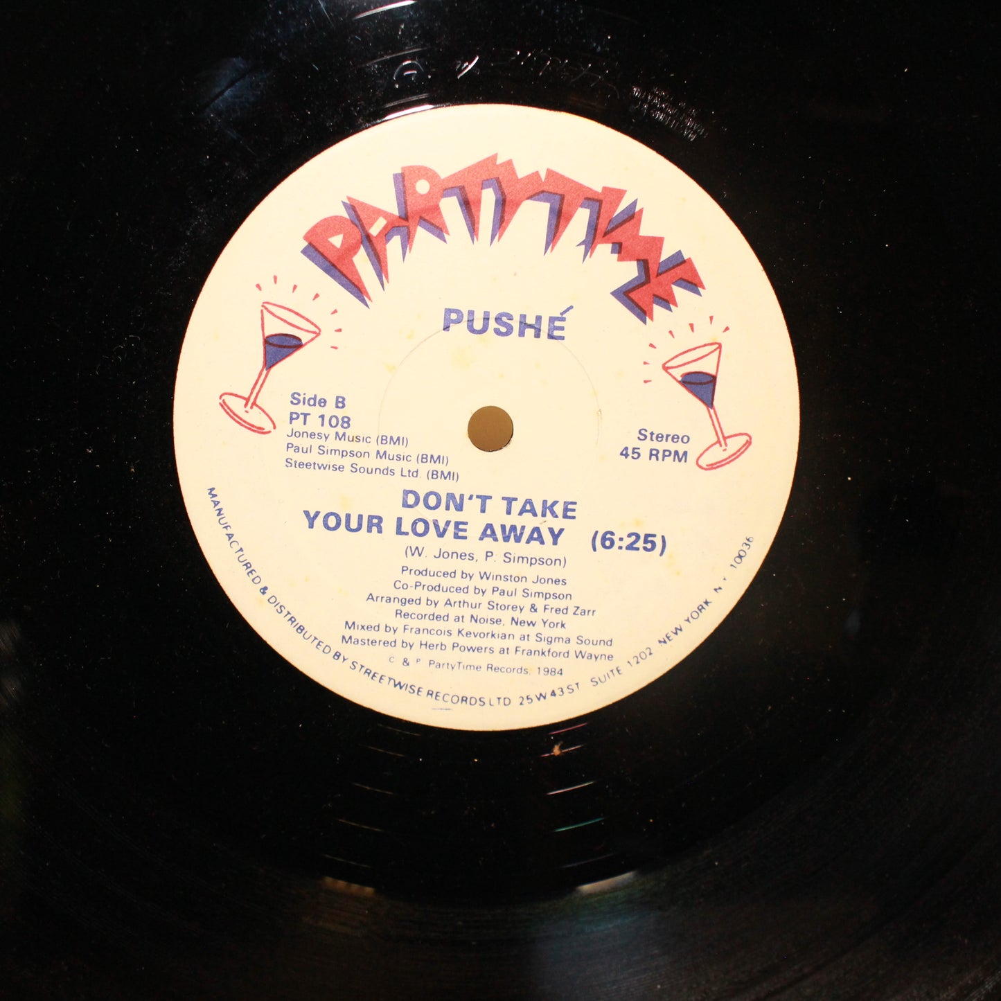 Pushé : Don't Take Your Love Away (12",45 RPM,Stereo)