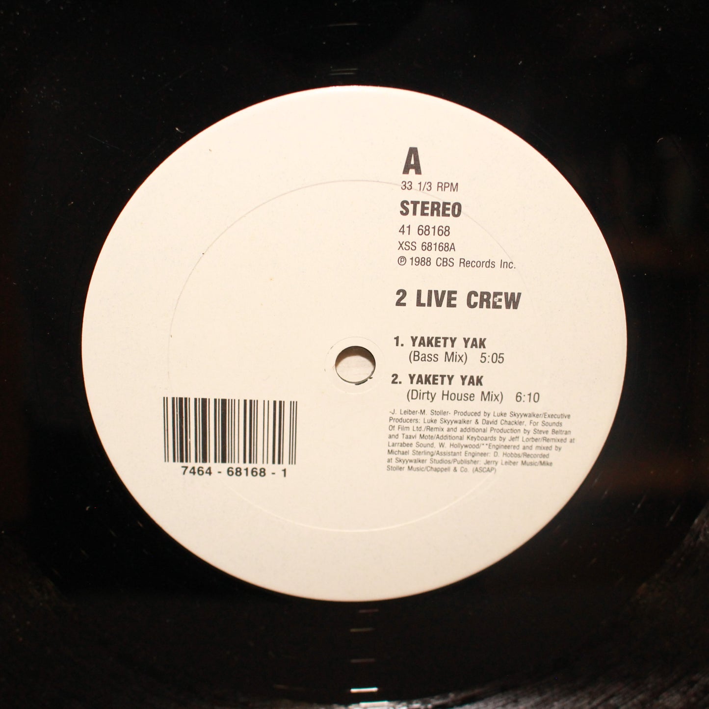 The 2 Live Crew : Yakety Yak (12",33 ⅓ RPM)