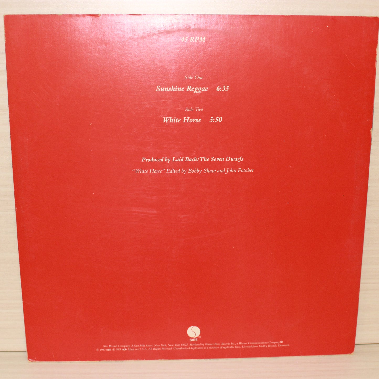 Laid Back : Sunshine Reggae / White Horse (12",45 RPM,Maxi-Single)