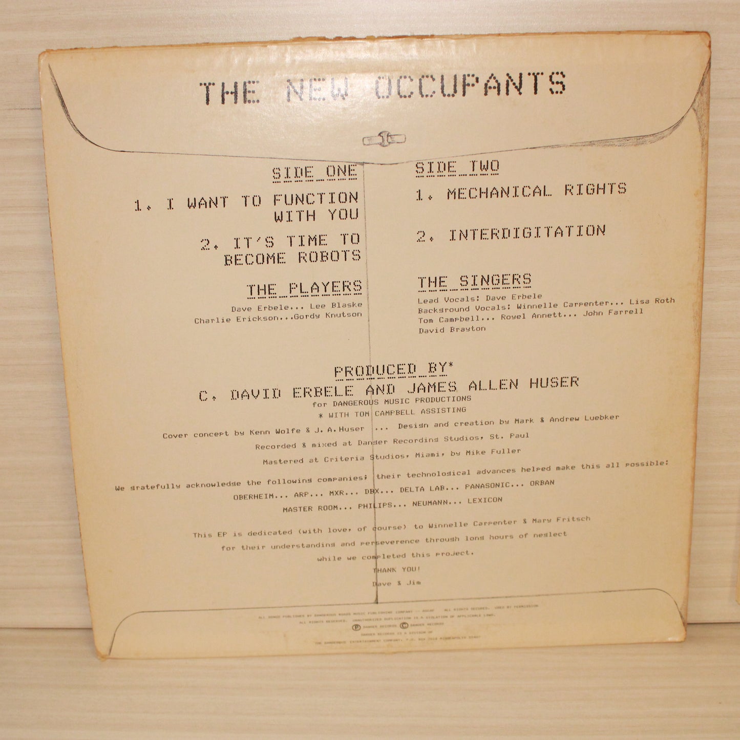 The New Occupants : The New Occupants EP (12",33 ⅓ RPM)