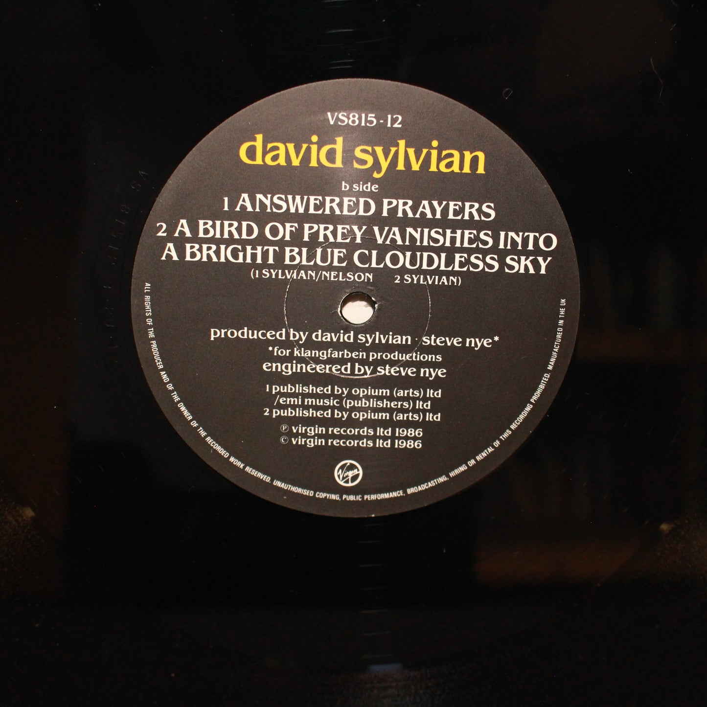 David Sylvian : A Little Girl Dreams Of Taking The Veil (12",45 RPM,Single)
