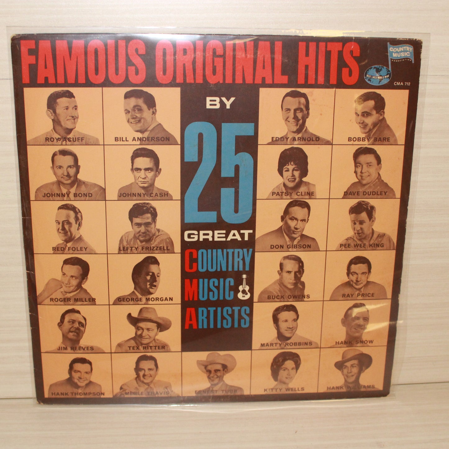 Various : Famous Original Hits By 25 Great Country Music Artists (LP,Album,Compilation,Mono)