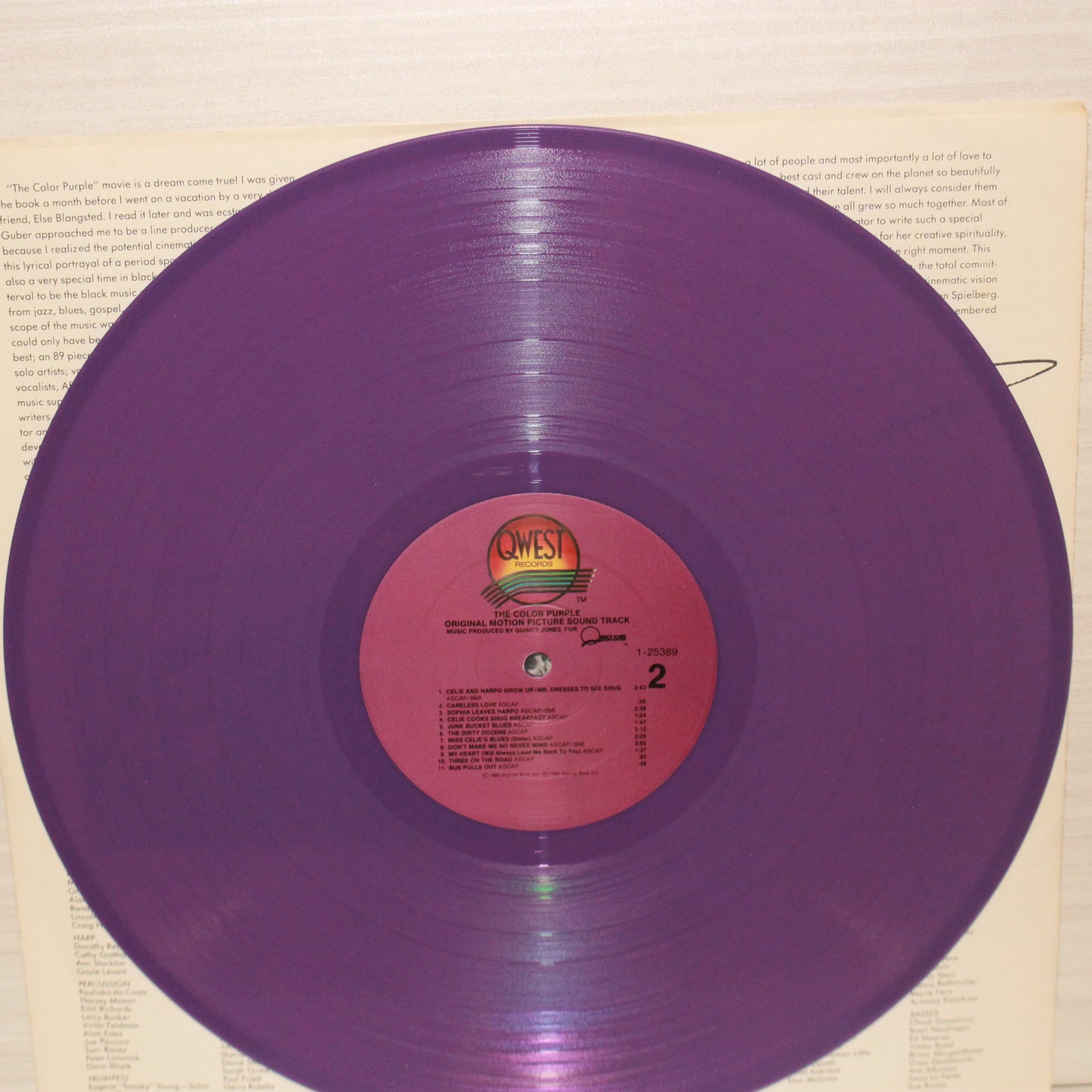 Quincy Jones : The Color Purple (Original Motion Picture Sound Track) (LP,Album)