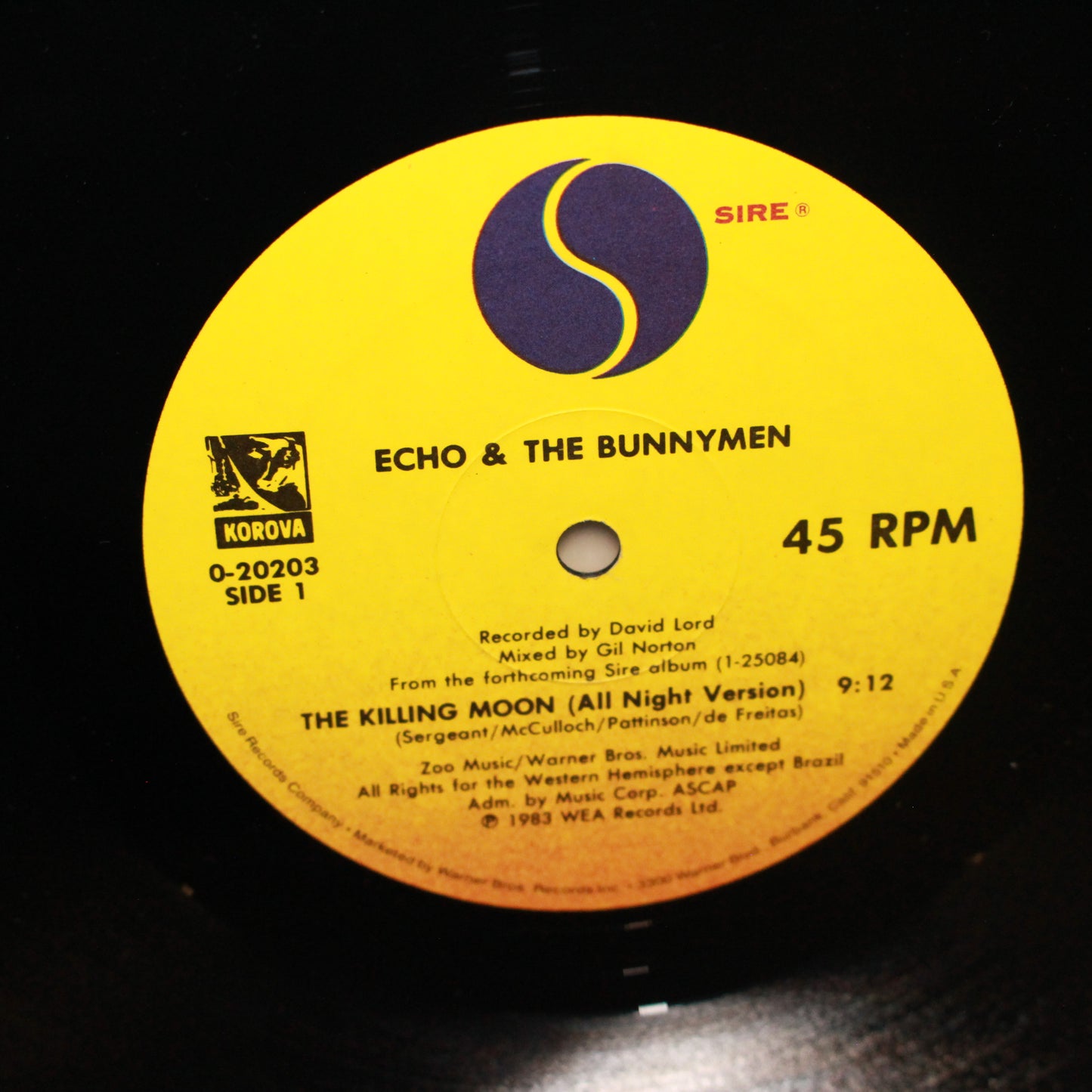 Echo & The Bunnymen : The Killing Moon (All Night Version) (12",45 RPM,Maxi-Single)