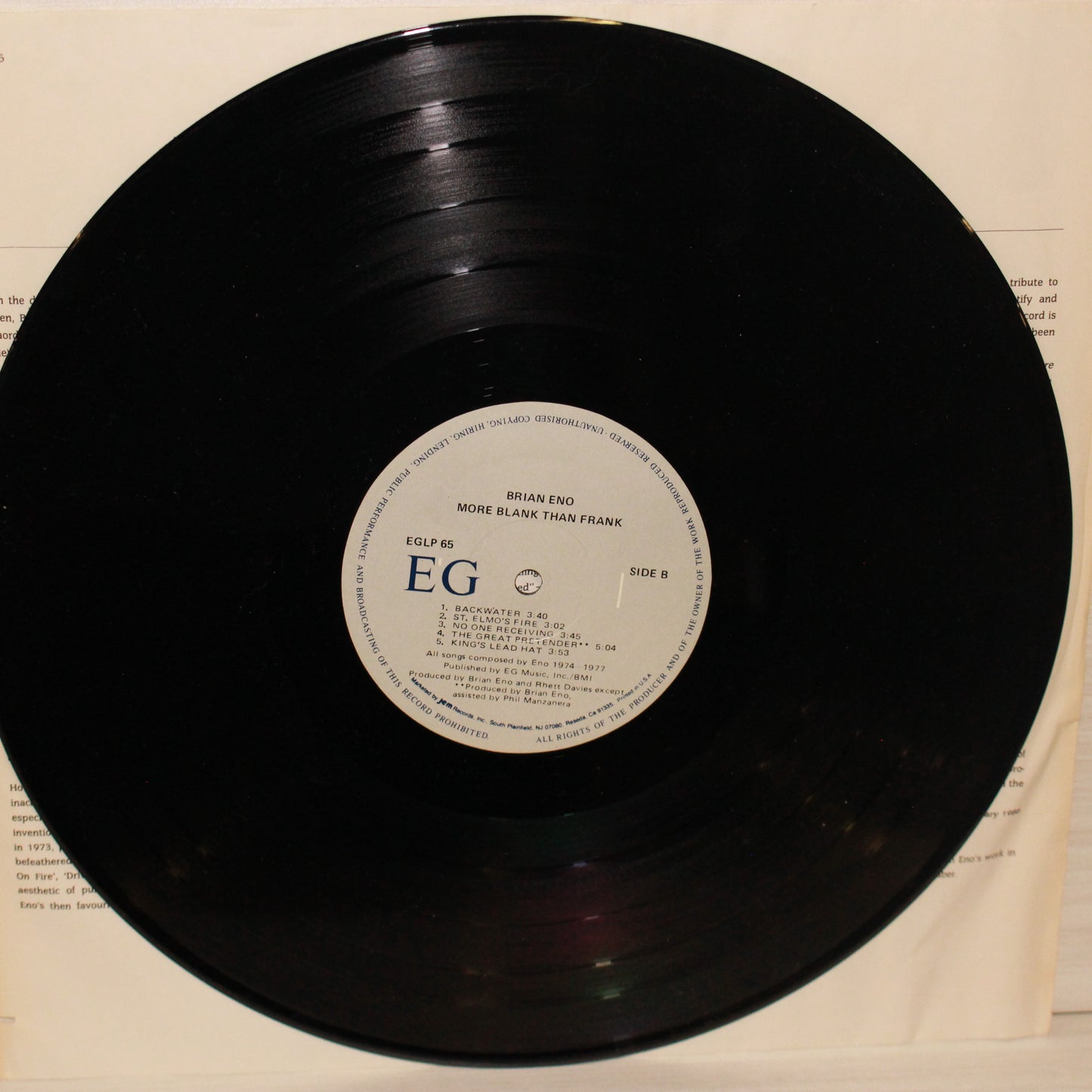 Brian Eno : More Blank Than Frank (LP,Compilation)