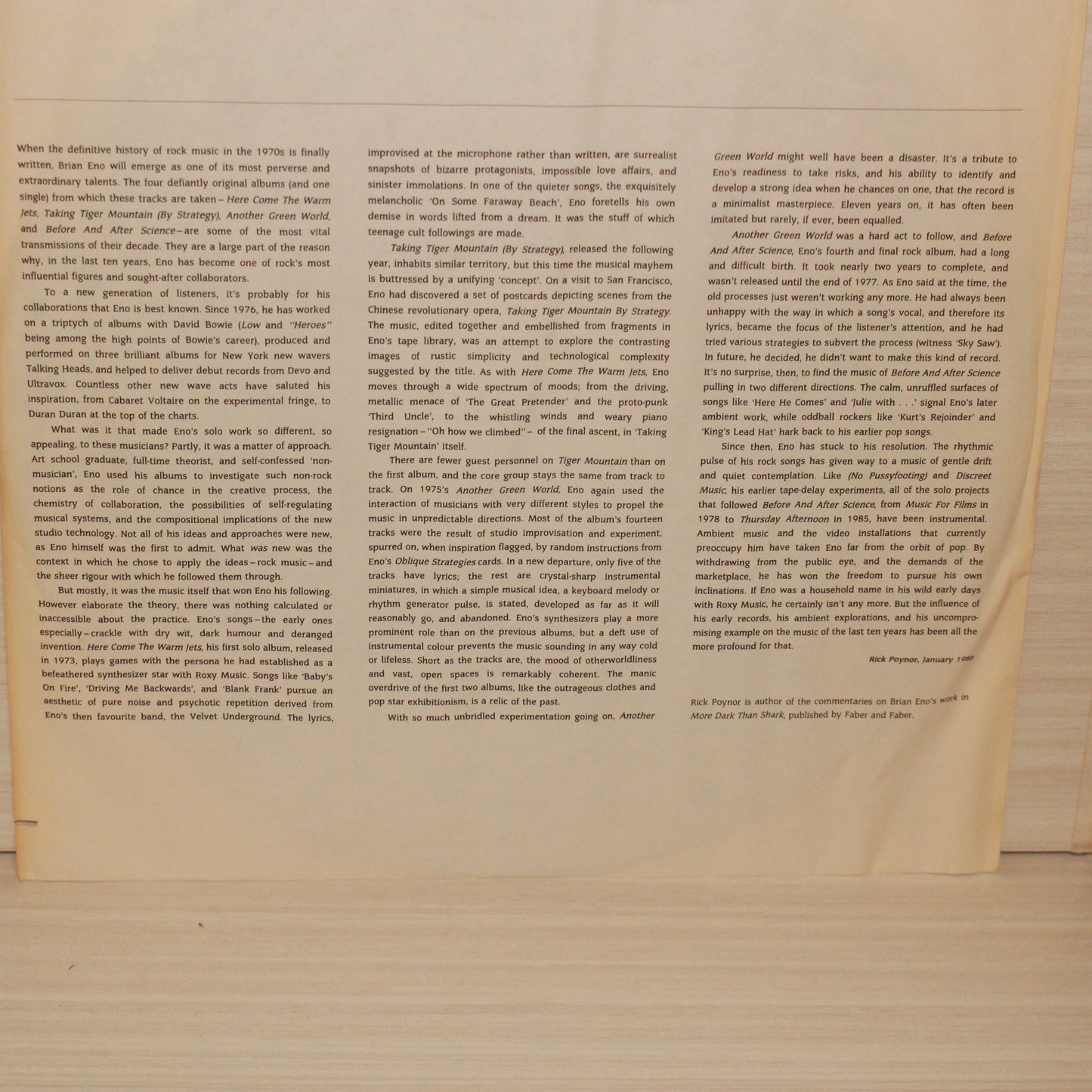 Brian Eno : More Blank Than Frank (LP,Compilation)