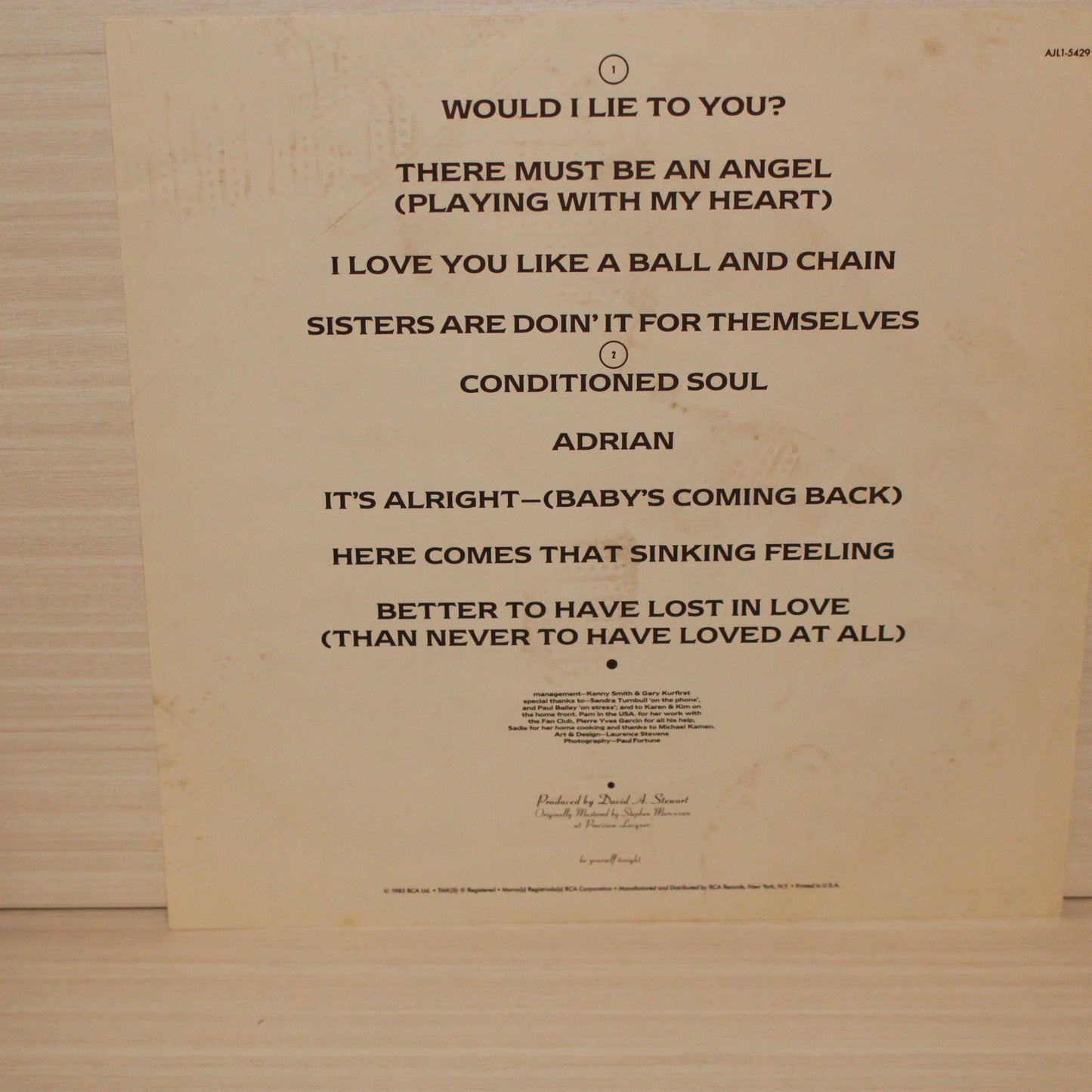 Eurythmics : Be Yourself Tonight (LP,Album)