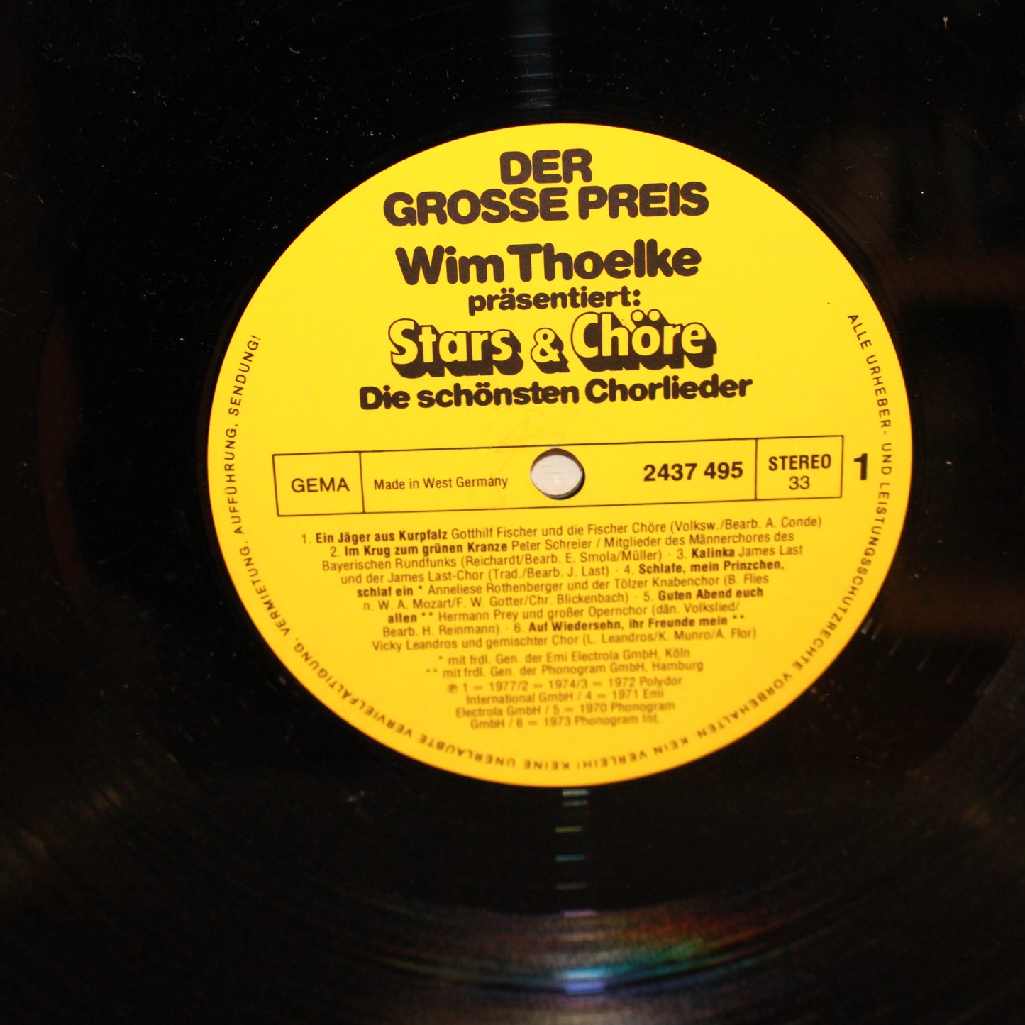 Various : Der Grosse Preis (Ausgabe 77/78) - Wim Thoelke Präsentiert: Stars & Chöre: Die Schönsten Chorlieder (LP,Compilation)