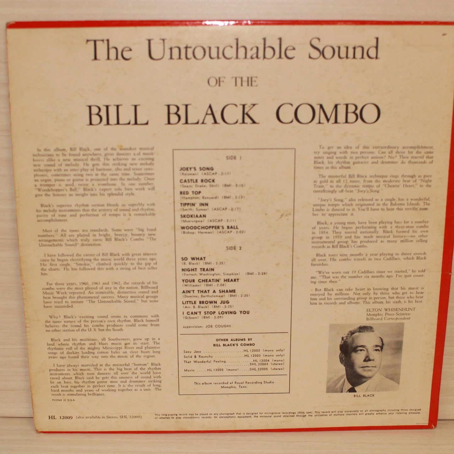 Bill Black's Combo : The Untouchable Sound Of The Bill Black Combo (LP,Album,Mono)