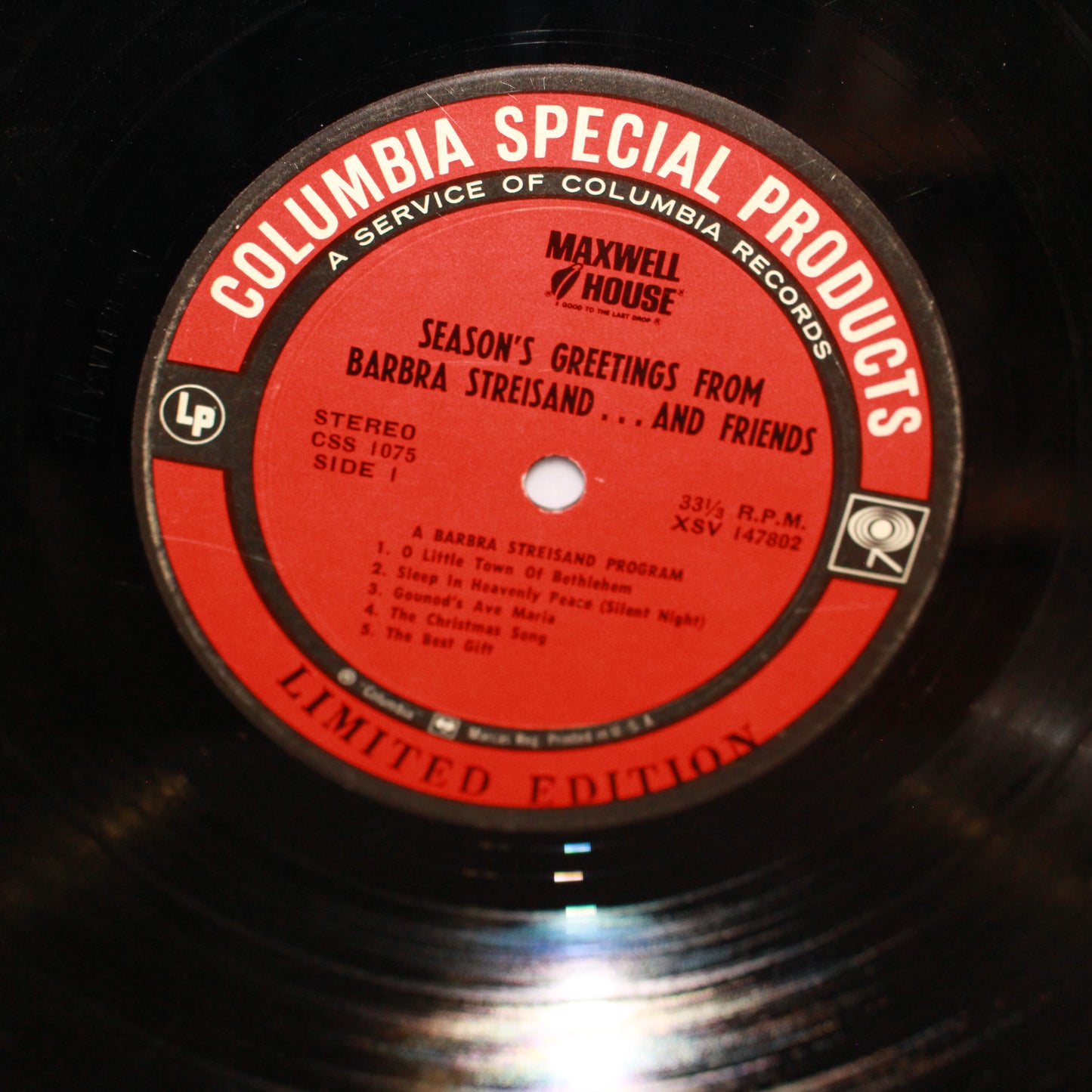 Various : Season's Greetings From Barbra Streisand...And Friends (LP,Compilation,Limited Edition,Stereo)