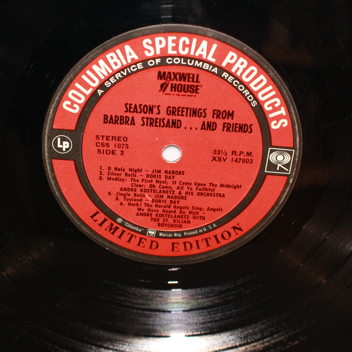 Various : Season's Greetings From Barbra Streisand...And Friends (LP,Compilation,Limited Edition,Stereo)